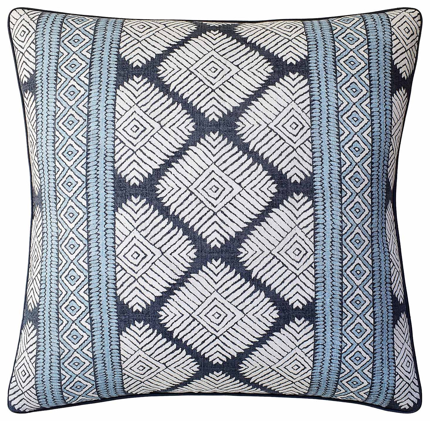 Throw Pillow: Austin Black Mineral Blue 22" x 22"