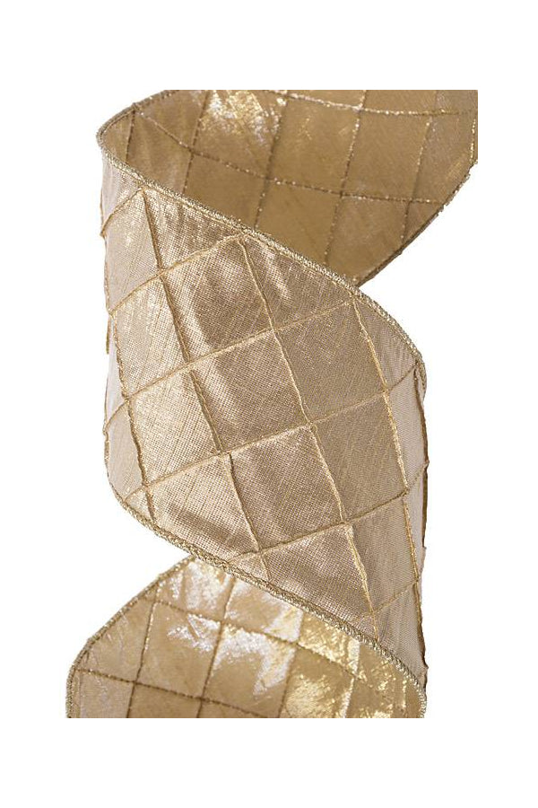 Wired Metallic Pintuck Dupion Gold 4" X 10yd