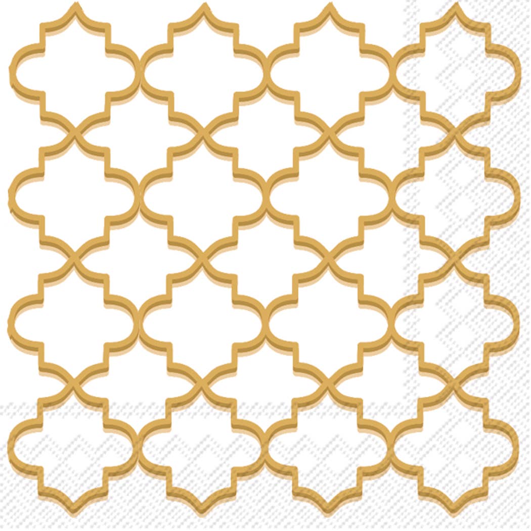 Paper Lunch Napkins 20 Count Moroccan Trellis Gold Christmas