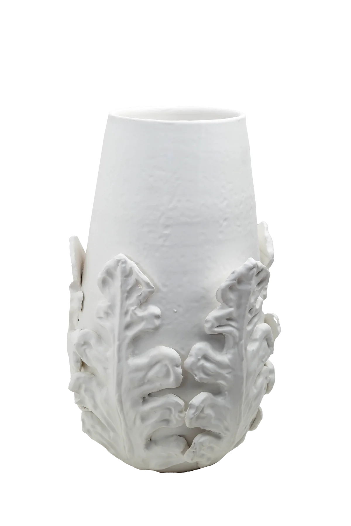Greco Tall Vase, White Leaves