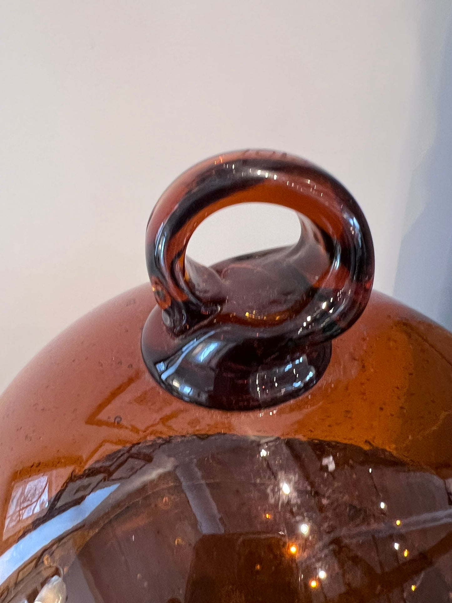 French Amber Glass Cloche B107 – Mid Century Display Dome
