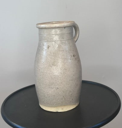 Vintage French Sandstone Pottery Pitcher – Rustic Stoneware Jug