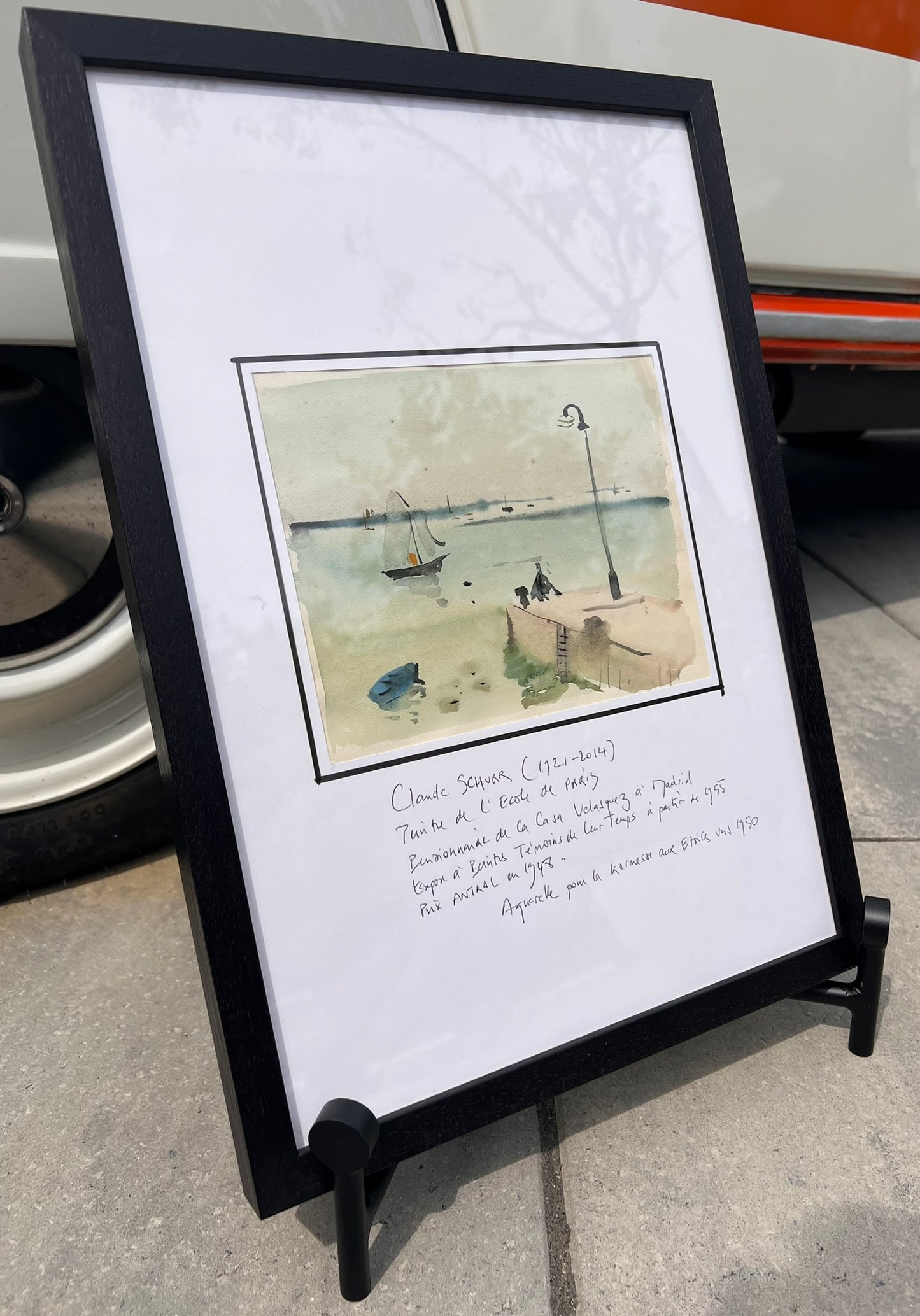 Claude Schurr (1921–2014) Harbor Scene Watercolor, 14" x 19"