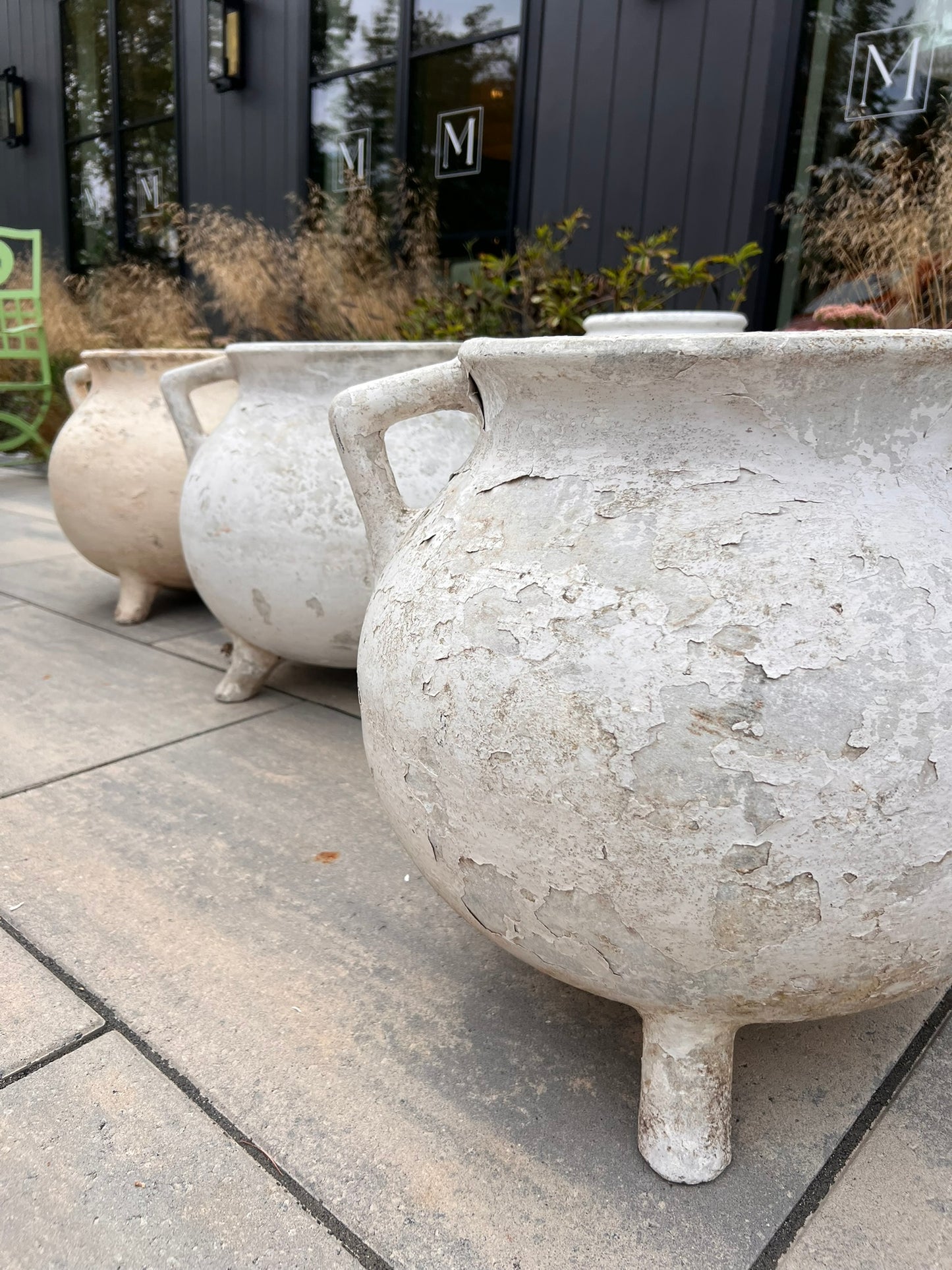 Antique Concrete Footed Jardinière with Handle, circa 1920