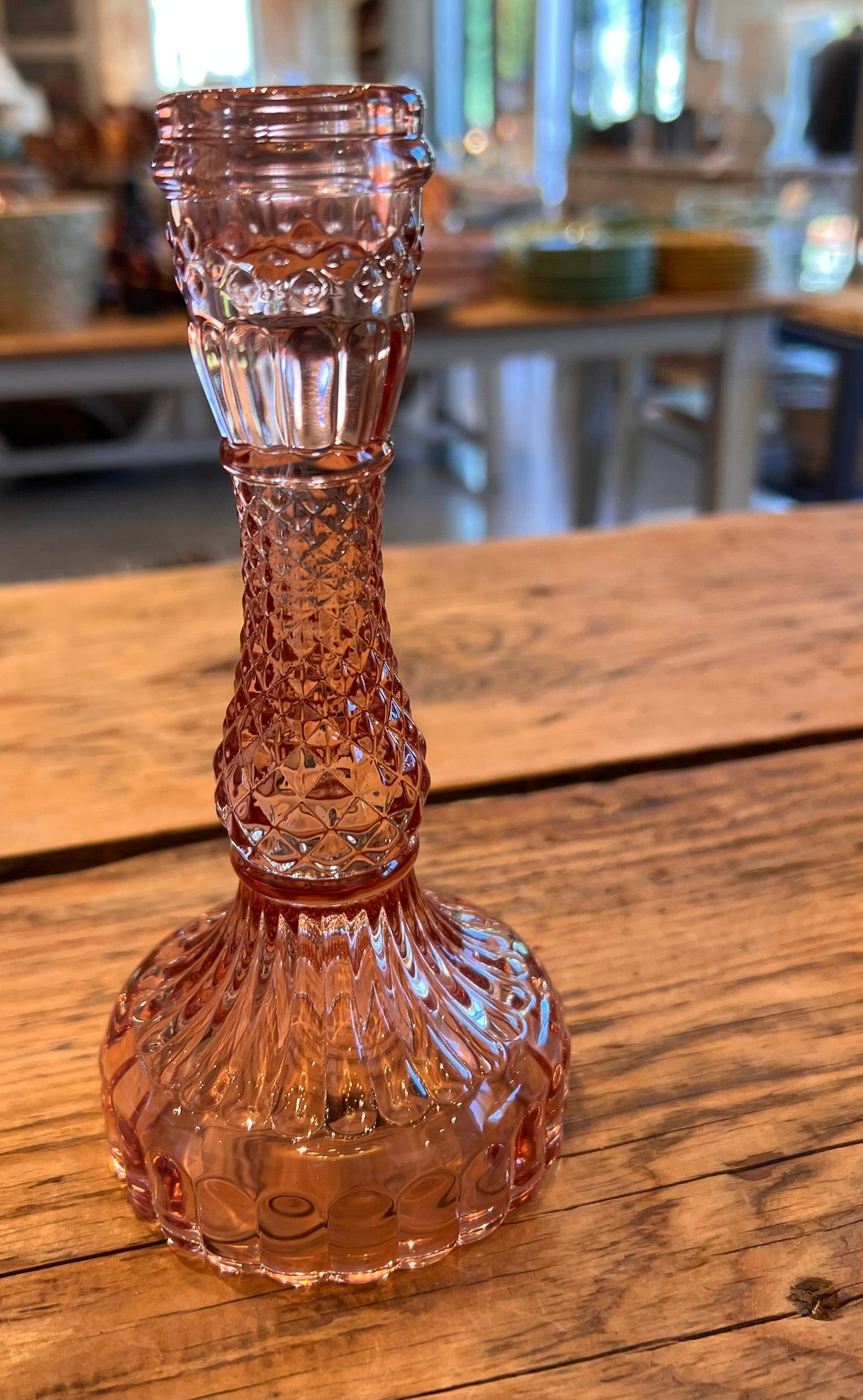Glass Candlestick, 7"