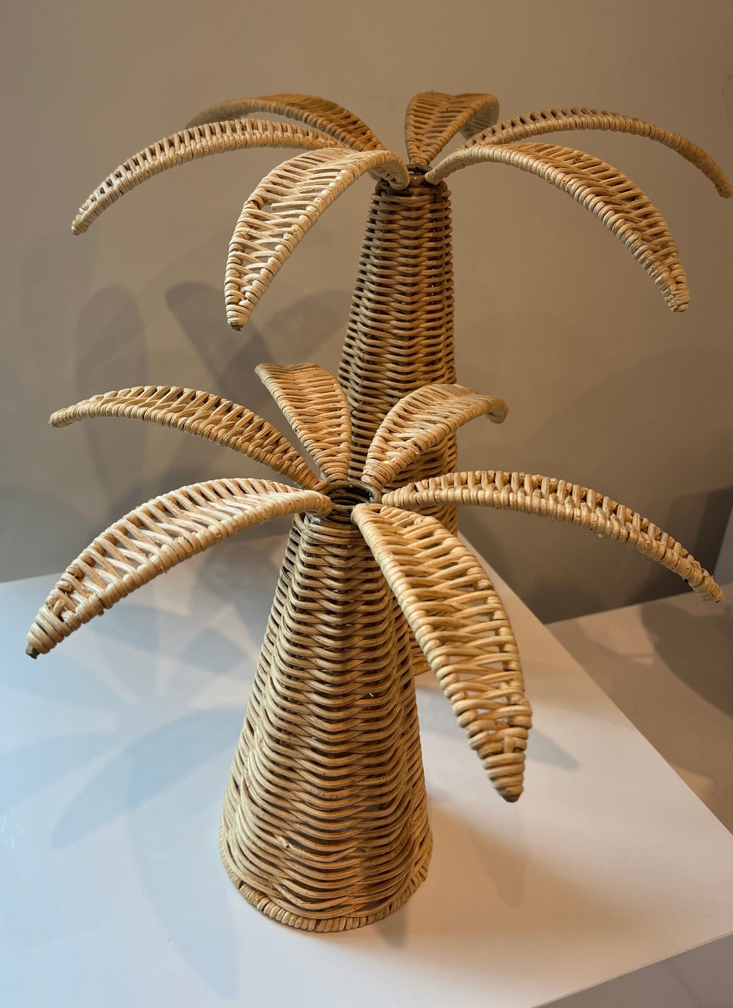 Rattan Palm Tree Candle Holder