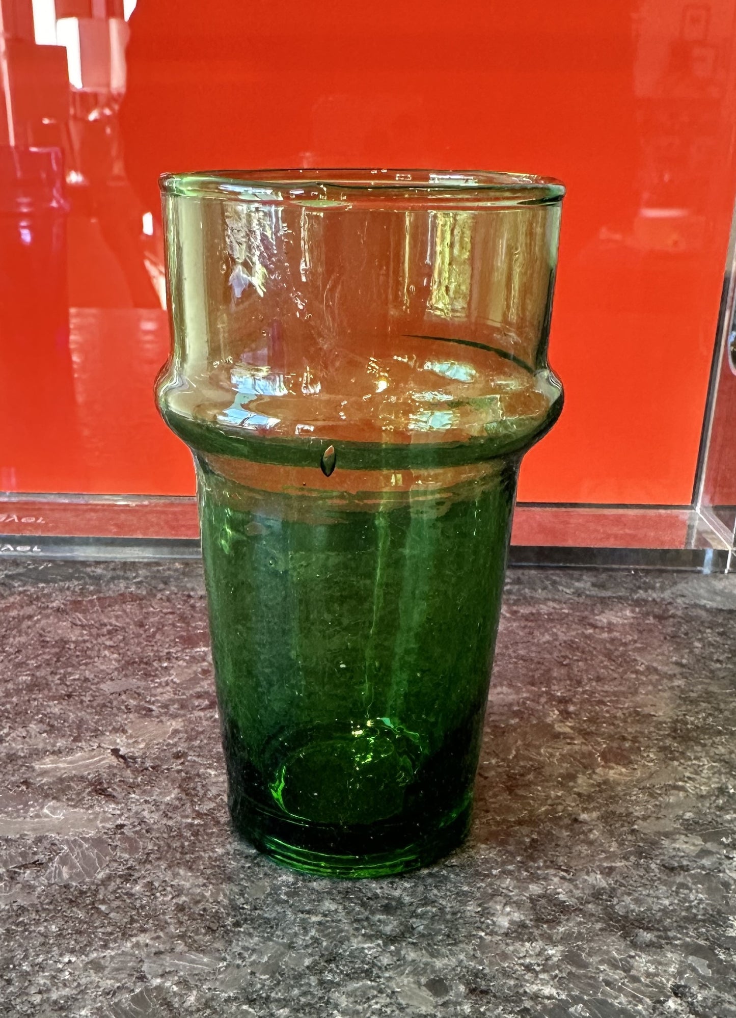 Cup Glass Large Green Moroccan