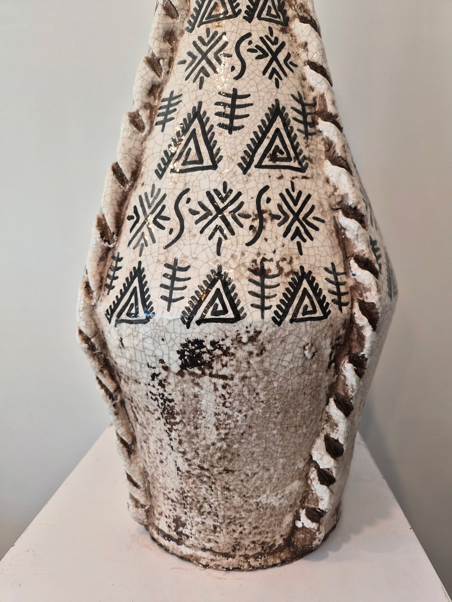 Tamegroute Tall Vase - Black & White pattern 2