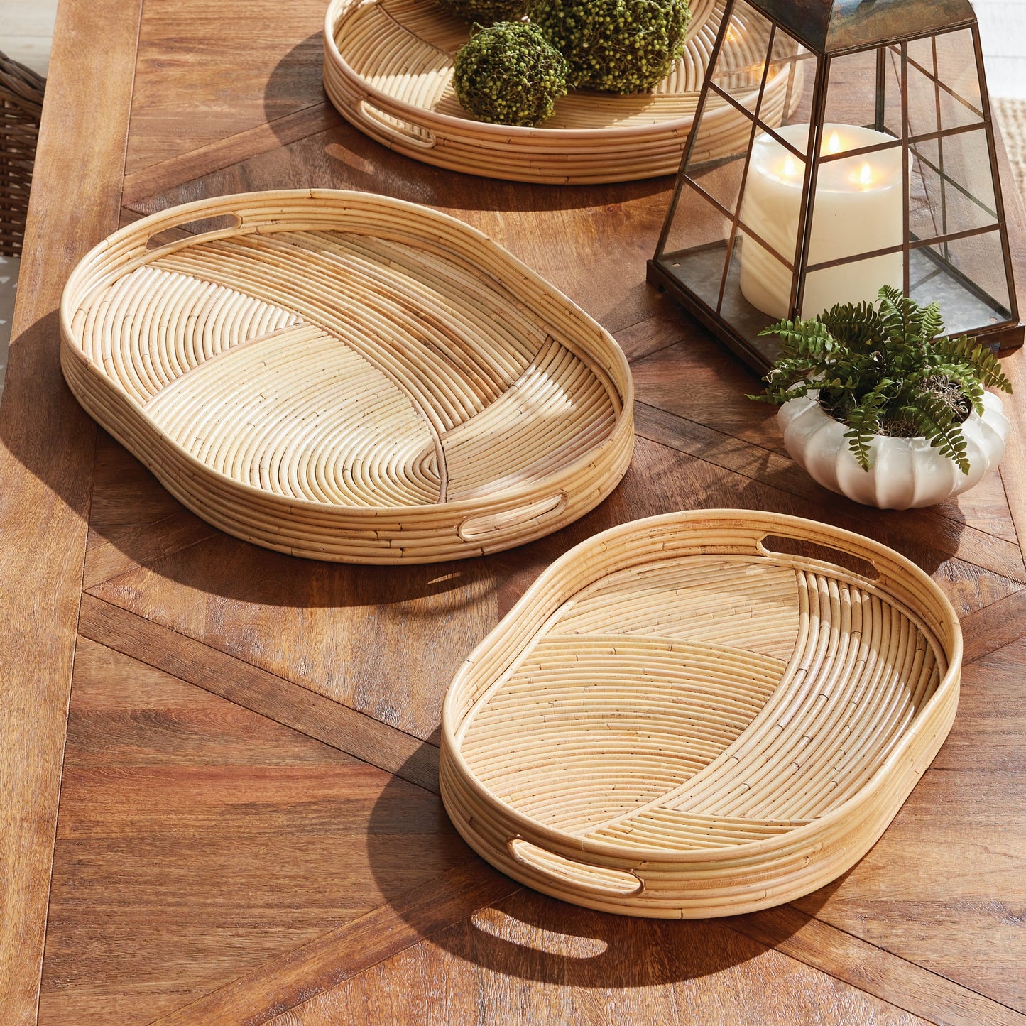 Jelani Cane Oval Trays