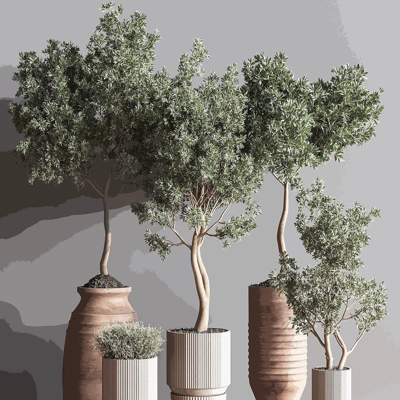 Olive Trees Acrylic Tray 18x18 large square