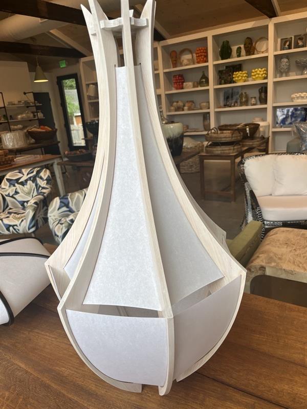 Otis Light large white drop light 32" whitewashed ash