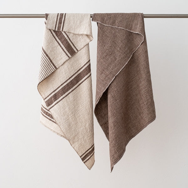 Striped Linen Tea Towel - set of 2