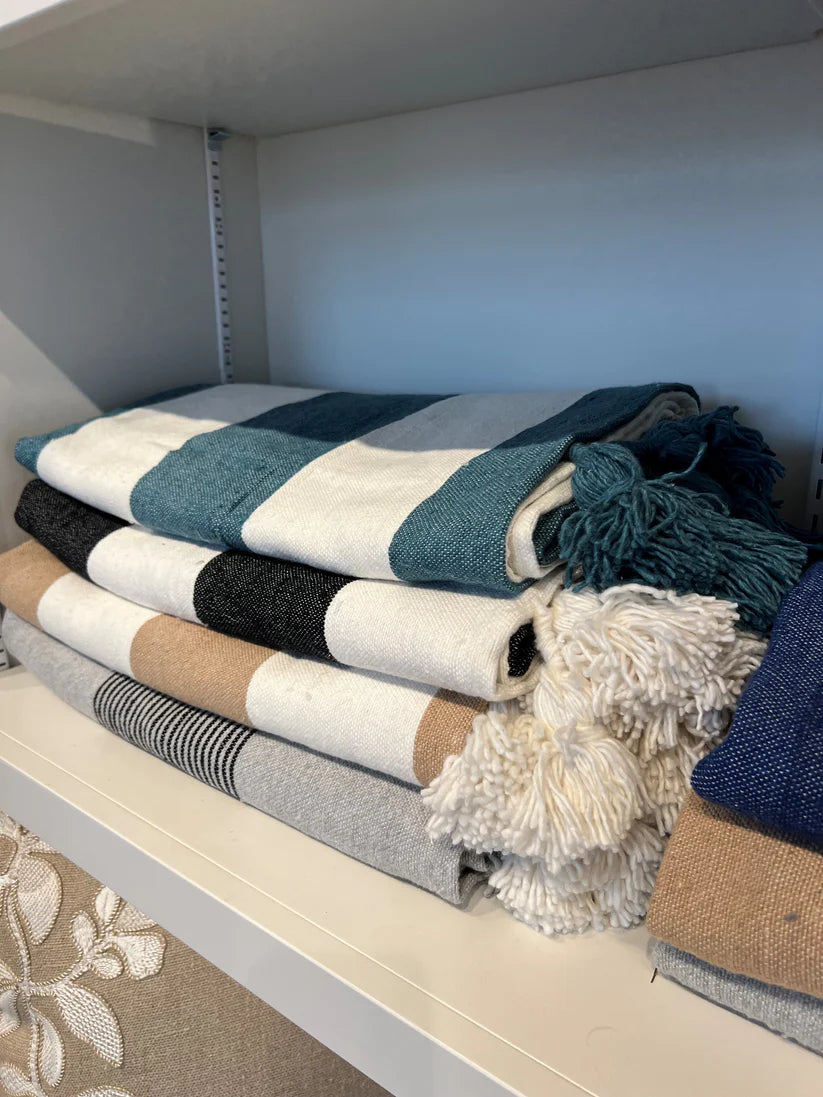 Moroccan Blanket Solids and Stripes Large