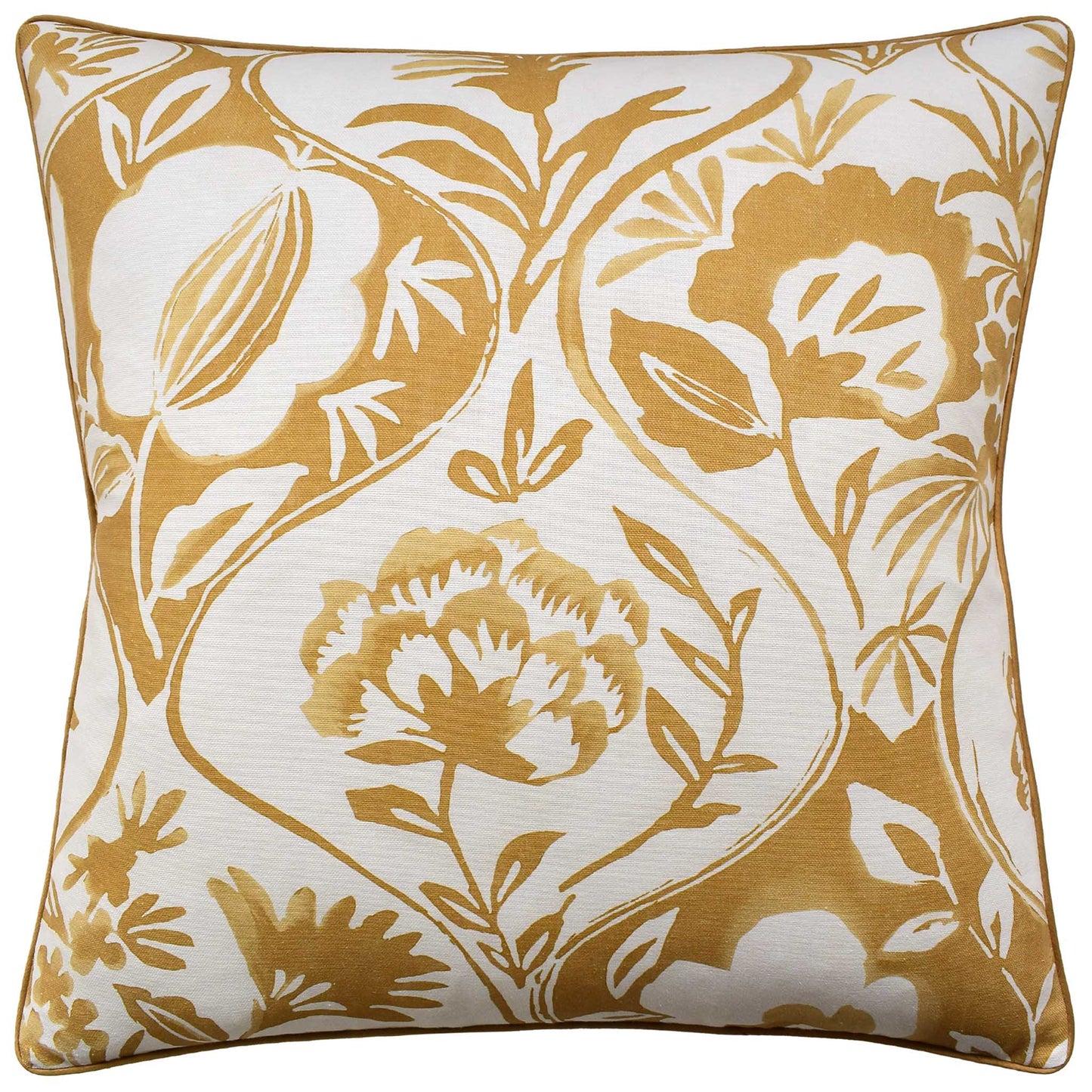 Throw Pillow: Calathea (Gold) 22" x 22"