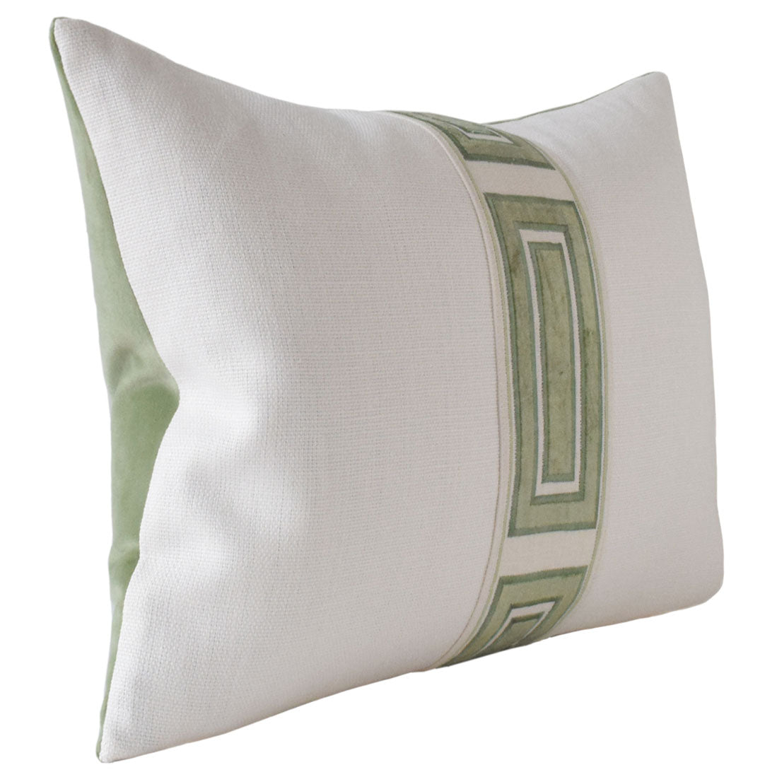 Throw Pillow: Giorgio Linen Ingot Tape Greenery 14x20