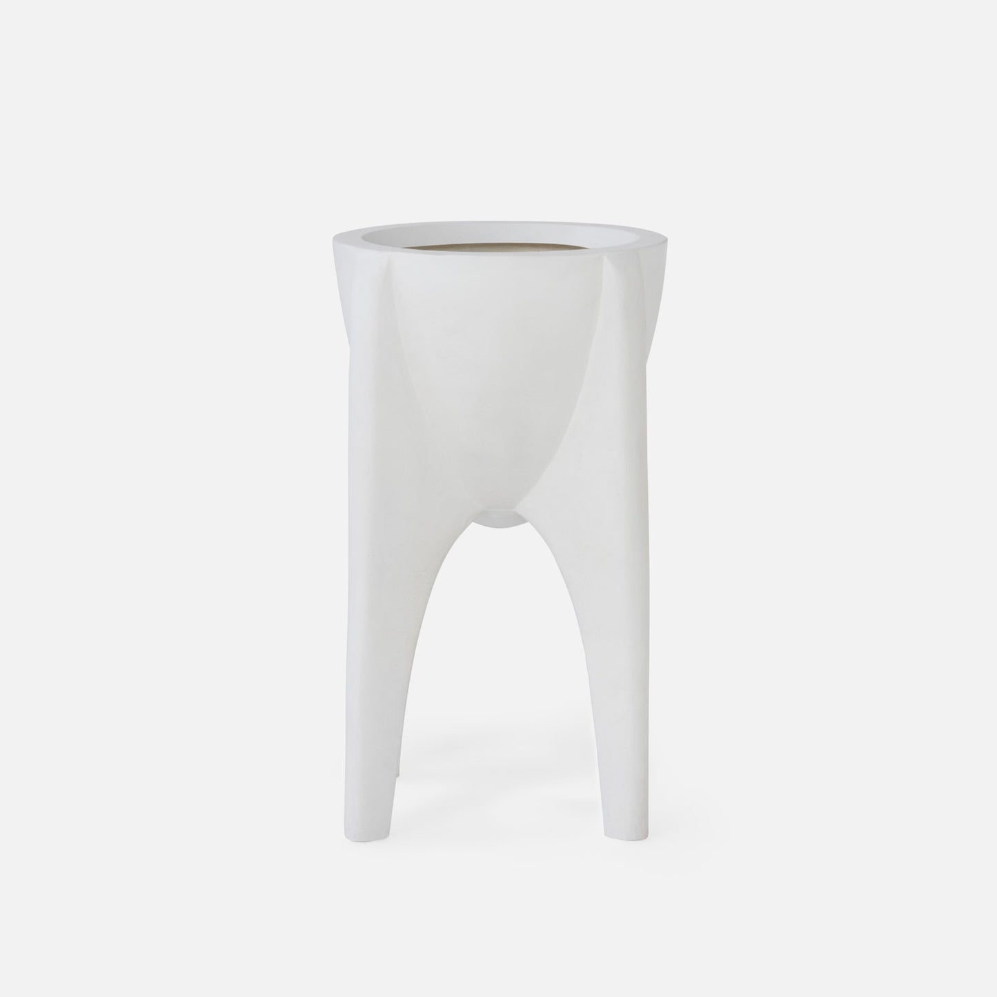 Mauro Planter white plaster reconstituted stone
