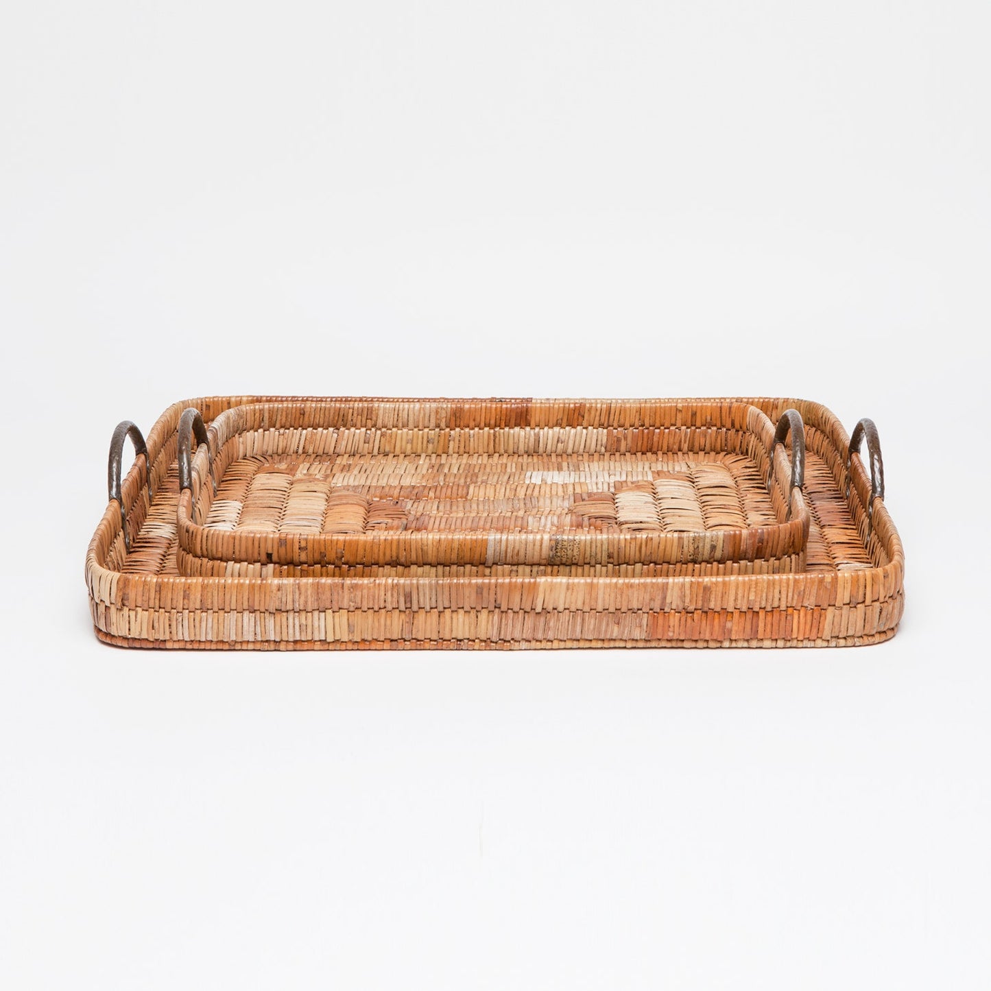 Royston Rectangle Trays aged rattan