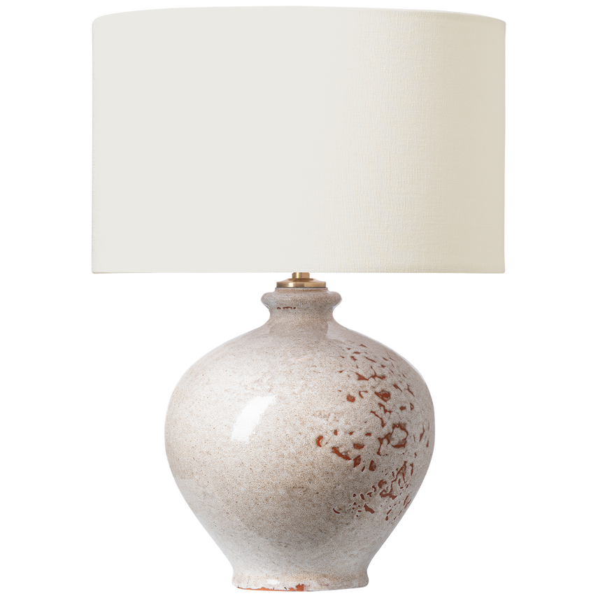 Gaios 13" Cordless Accent Lamp in Pharaoh White with Linen Shade