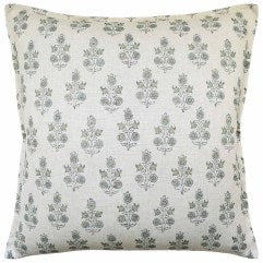 Throw Pillow: Poppy Sprig Aqua 22" x 22"