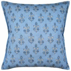 Throw Pillow: Poppy Sprig Blue 22" x 22"