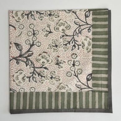 Pomegranate Floral & Berries Sage & Taupe Table Runner