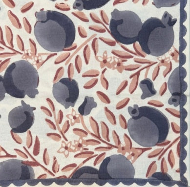 Pomegranate Vine Denim & Plum Napkin - set of 4