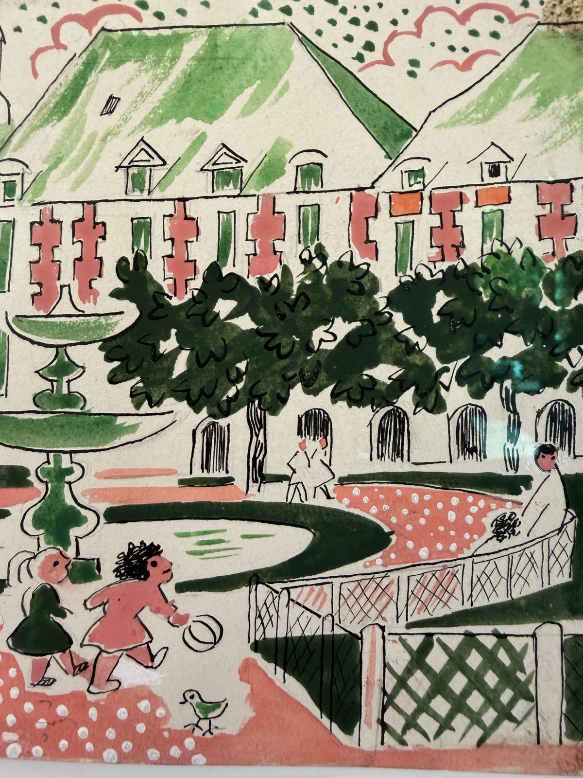 Painting, French Watercolor Place Des Voges