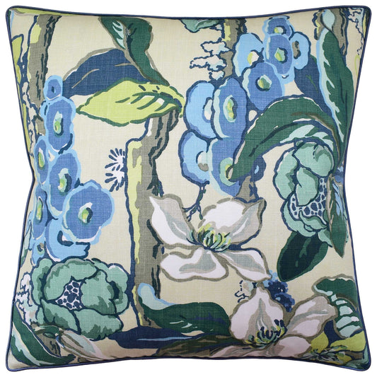 Throw Pillow: Yuri Print Blue/Green 22" x 22"