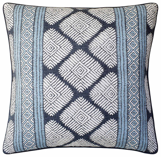 Throw Pillow: Austin Black Mineral Blue 22" x 22"