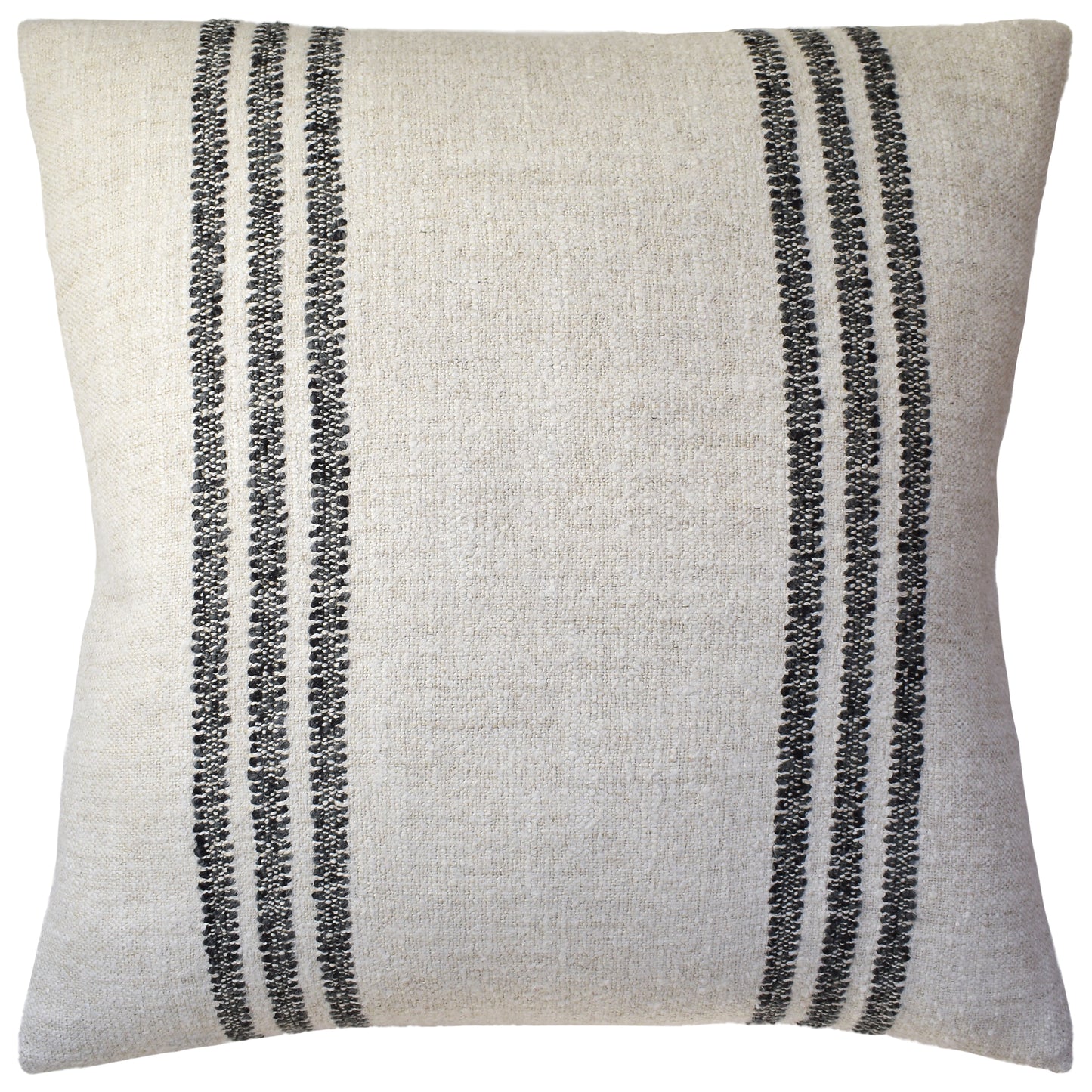 Throw Pillow: Karphi Stripe Charcoal 22" x 22"
