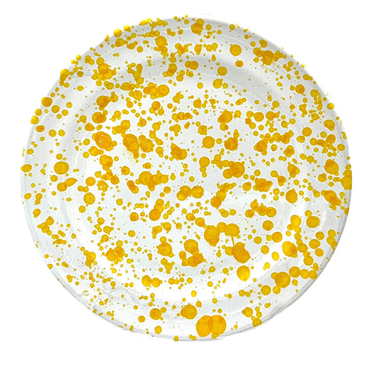 Taverna Speckled Dinner Plate, Yellow/White