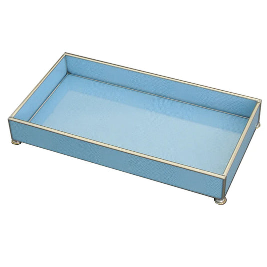 Glass Tray blue lizard skin 6x12