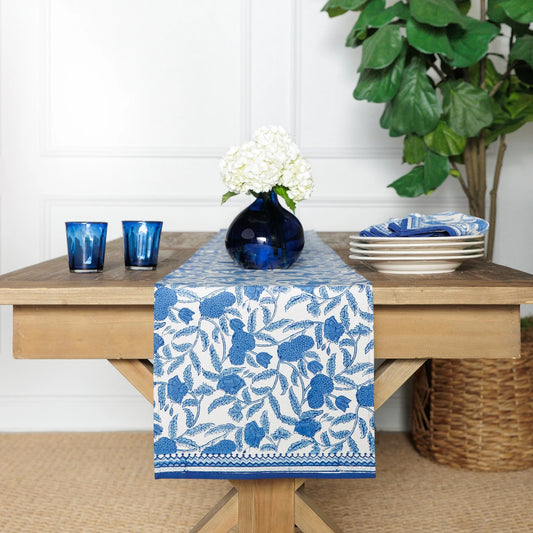 Pomegranate Blue Jalore Table Runner