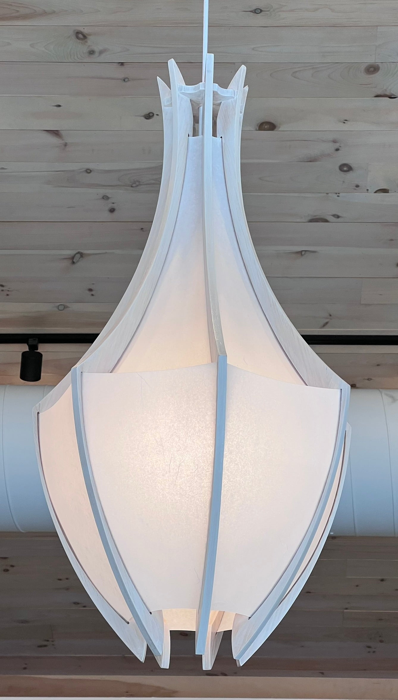 Otis Light large white drop light 32" whitewashed ash