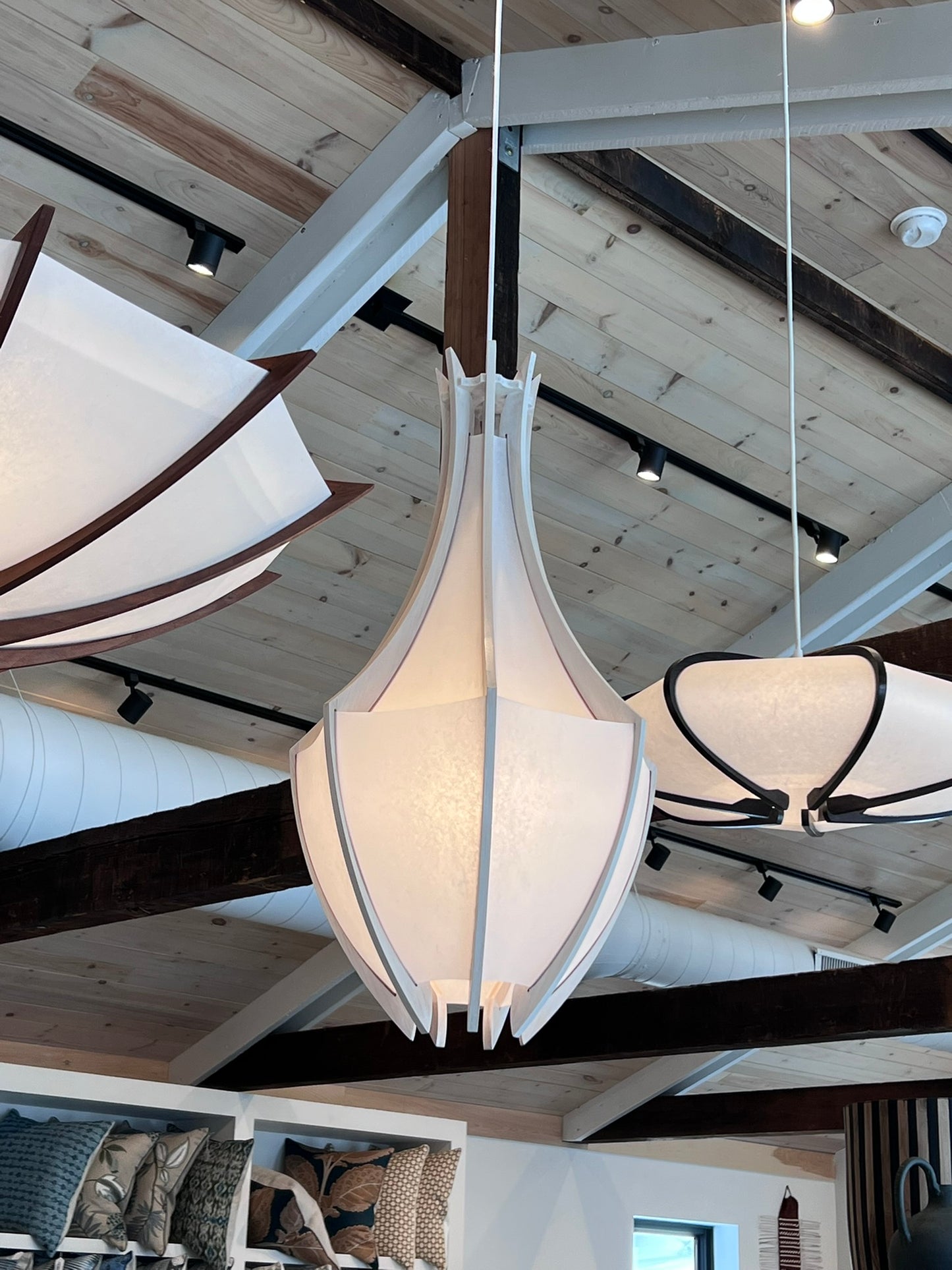 Otis Light large white drop light 32" whitewashed ash