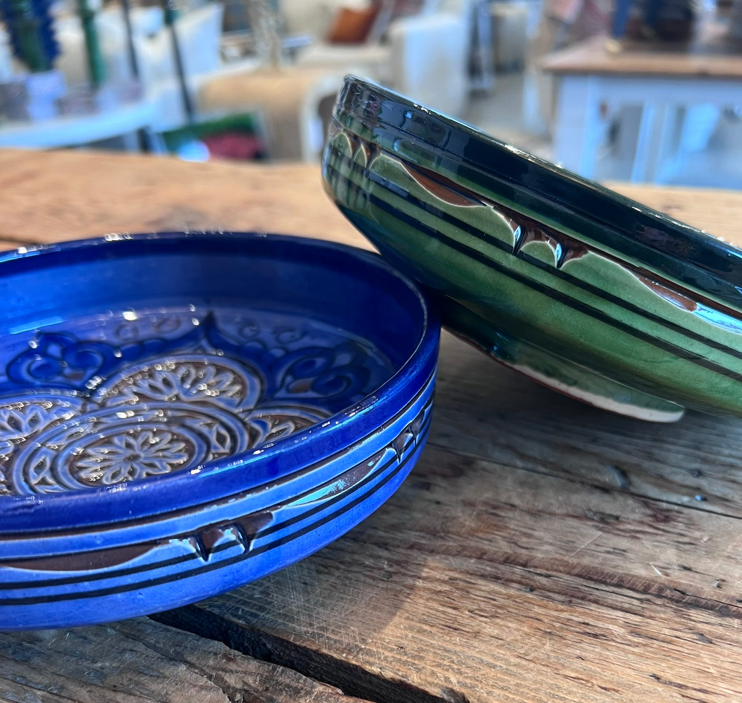 Hand-Painted Moroccan Ceramics Bowls & Cup