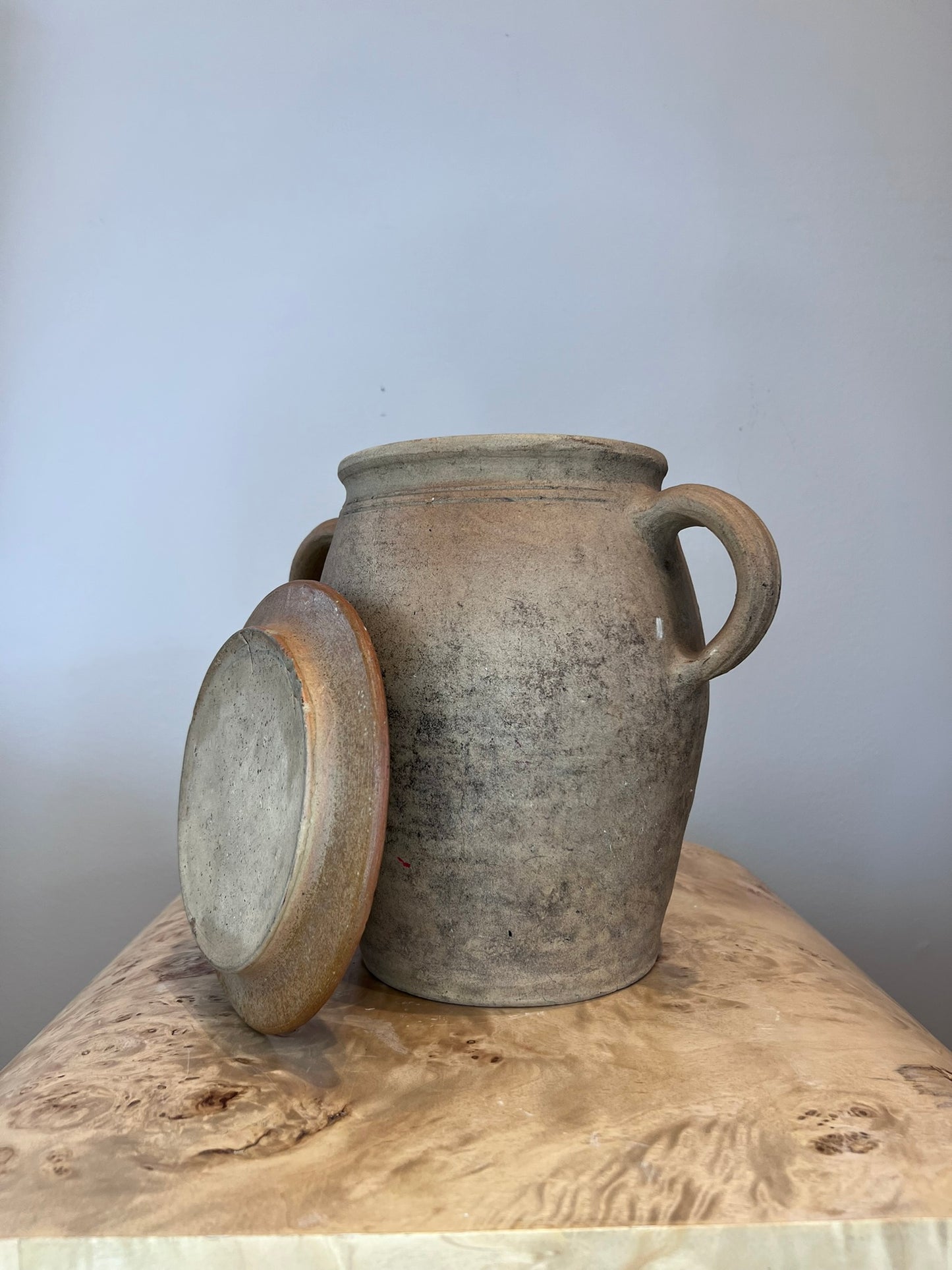 Antique French Earthenware Medium Urn 1