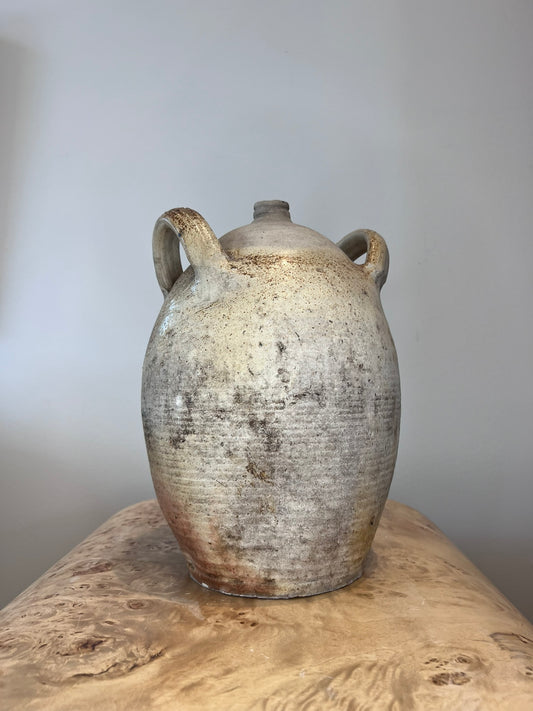 Antique French Earthenware Tall Thin Urn