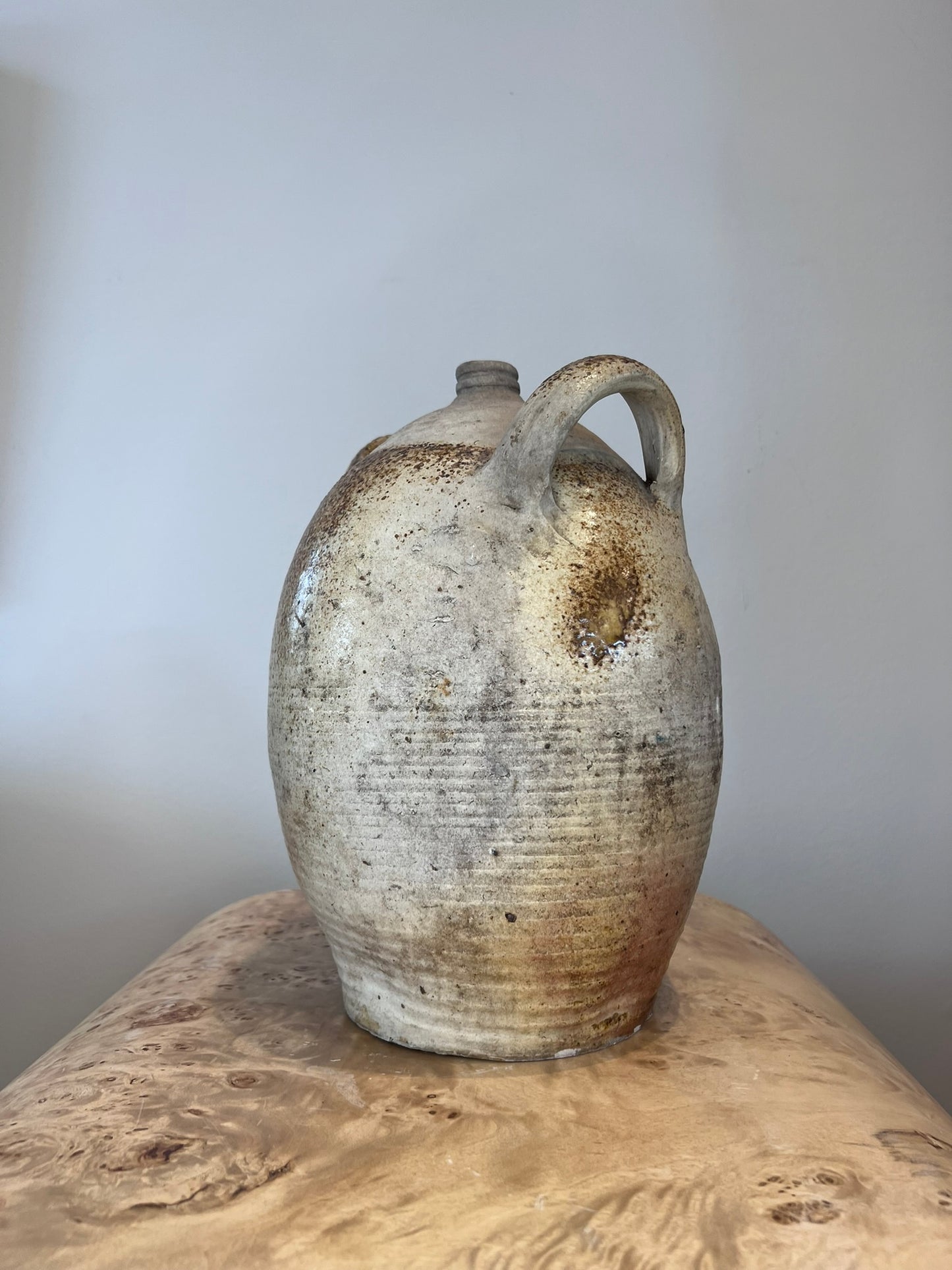 Antique French Earthenware Tall Thin Urn