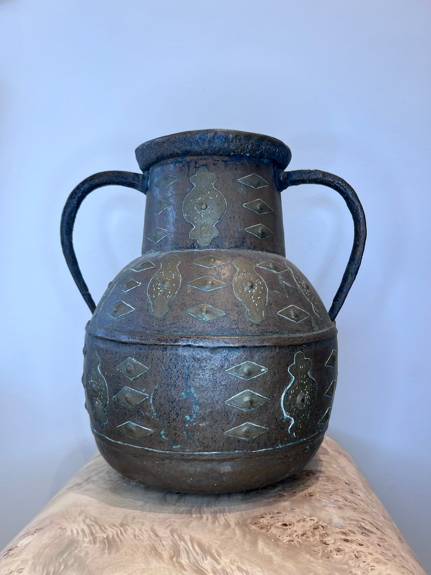 Vintage Copper Urn with 2 Handles