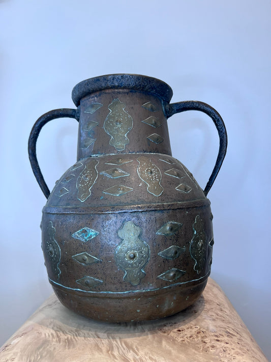 Vintage Copper Urn with 2 Handles