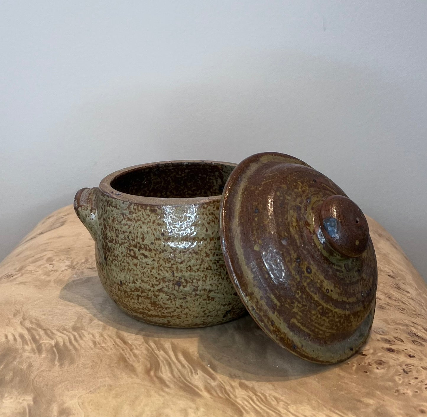 Antique French Two Handle Vessel with Lid