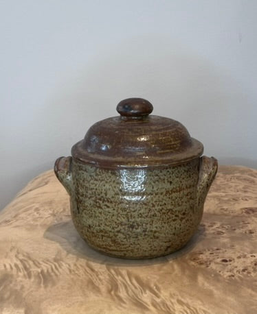 Antique French Two Handle Vessel with Lid