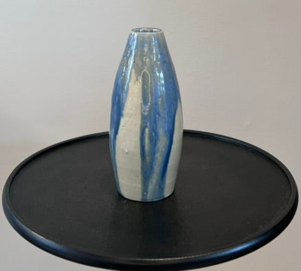 Vintage French Bordelay Blue Drip Glaze Vase – Mid Century Ceramic