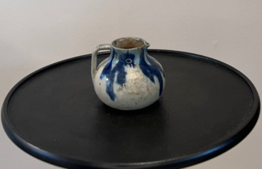Petit French Pitcher by Gréber – Blue Drip Glaze Ceramic Creamer
