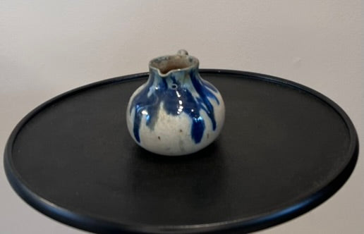Petit French Pitcher by Gréber – Blue Drip Glaze Ceramic Creamer
