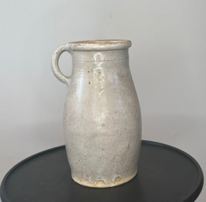 Vintage French Sandstone Pottery Pitcher – Rustic Stoneware Jug