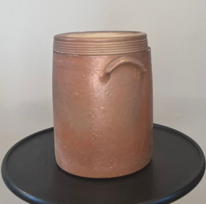 Vintage French Stoneware Confit Jar – Rustic Terracotta Grès Storage Pot