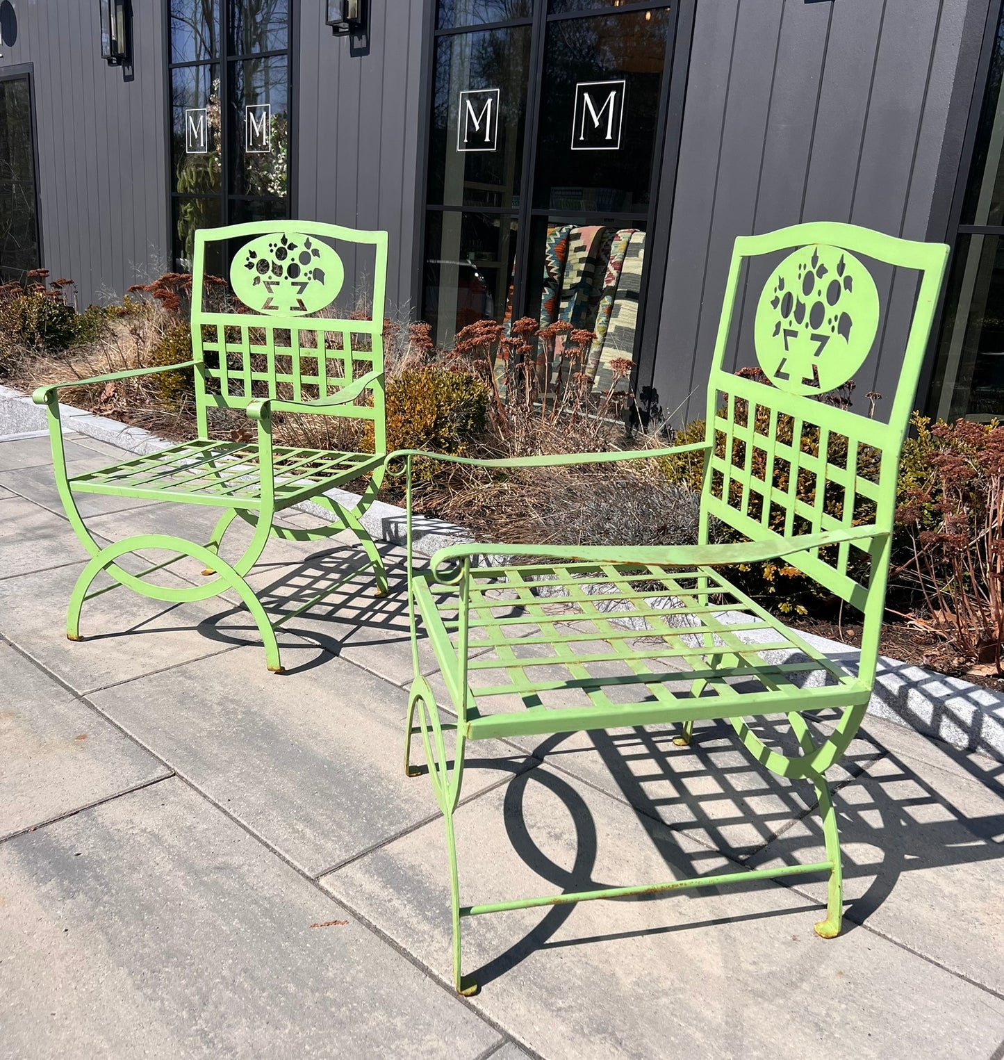 Vintage French Garden Chair – Painted Iron - Set of 2