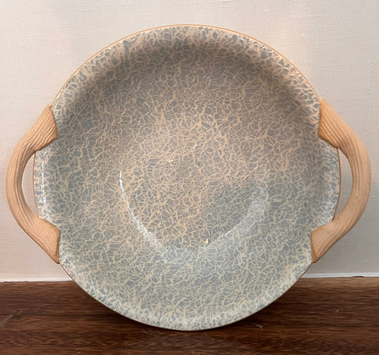 9" Veg Bowl w/ Handles Crackle